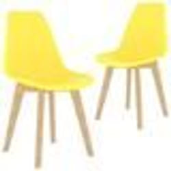 vidaXL Chaises à manger lot de 2 jaune plastique - TU
