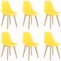 vidaXL Chaises à manger lot de 6 jaune plastique - TU