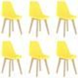 vidaXL Chaises à manger lot de 6 jaune plastique - TU