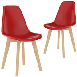 Vidaxl - Chaises à manger lot de 2 rouge plastique