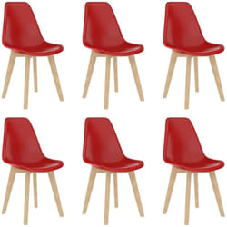 Vidaxl - Chaises à manger lot de 6 rouge plastique