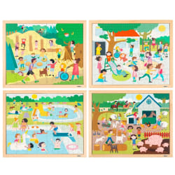 Educo Puzzle Bois - Set 4 Puzzles - 102 pièces