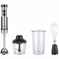 Bourgini 22.2401.00.00, Mélangeur par immersion, 0,8 L, Pileur de glace, 1200 W, Noir, Acier inoxydable