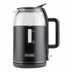 Bourgini 23.6010.00.00, 1,5 L, Noir, Verre, Indicateur de niveau d'eau, Sans fil, Filtrage