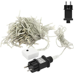 Efectoled - ecd Germany Rideau Pendant Lumineux à led, pvc Blanc 2m, 240 led Blanc Chaud, Chaîne Guirlande Lumineuse, Déco Pluie de Glace, Filet