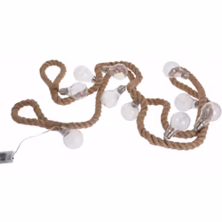 Guirlande lumineuse 30 LED avec motif d'ampoule sur une ficelle de jute. Les longues soirées d'hiver sont propices à l'éclair ...
