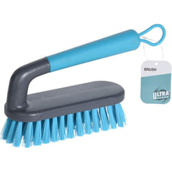 EDM - Brosse à main avec manche antidérapant 5x19,5x10,5cm couleur gris et turquoise