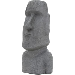 Ecd Germany - Figurine Moai Tête de Rapa Nui 78 cm de Haut, en Pierre Moulée, Résistante aux Intempéries, Gris, Statue de l'Île de Pâques Décoration