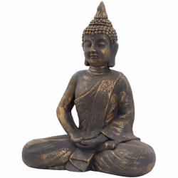 Livraison: 1x Statue de Bouddha Information technique: Matériau : résine synthétique (polyrésine) Couleur : aspect bronze Dim ...