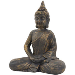 Ecd Germany - Statue de Bouddha Assis Jardin 63 cm Haut - Polyrésine Résistant aux Intempéries - en Bronze - Sculpture Feng Shui Décoration pour