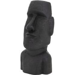 Ecd Germany - Statue de l'Île de Pâques Moai Rapa Nui Figure de Tête 53,5 cm Haut, Résine de Pierre Moulée Résistant aux Intempéries, Anthracite,