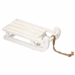 ECD Germany Traîneau de Décoration en Bois avec 25 LEDs Blanc Chaud 315x145x105 cm Blanc Décoration de Noël