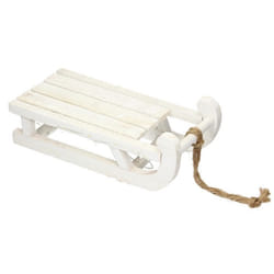 ECD Germany Traîneau de Décoration en Bois avec 25 LEDs Blanc Chaud 315x145x105 cm Blanc Décoration de Noël