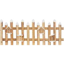 Ecd Germany - Mini Clôture de Jardin avec Illumination led, en Bois Marron, 98x49x39x4 cm, Fonctionne avec Piles, Décoration Festive, Ornament de