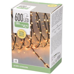 Ecd Germany - Guirlande Lumineuse led Micro Cluster 18m 600 LEDs, Extra Blanc Chaud, 8 Fonctions, Fonctionnement Électrique, IP44 Étanche,