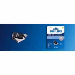 Philips FM32DA148B/00, 32 Go, USB Type-A, 2.0, 23 Mo/s, Sans capuchon, Noir