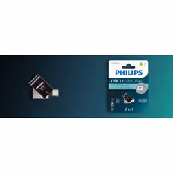 Philips FM32DC152B/00, 32 Go, USB Type-C, 3.2 Gen 1 (3.1 Gen 1), 180 Mo/s, Sans capuchon, Noir