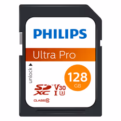 Philips FM12SD65B, 128 Go, SDXC, Classe 10, UHS-I, Class 3 (U3), V30