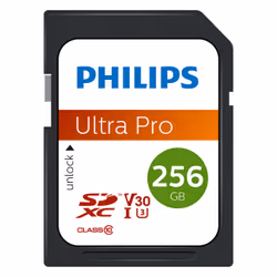 Philips FM25SD65B, 256 Go, SDXC, Classe 10, UHS-I, Class 3 (U3), V30
