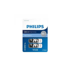 Pack de 2 clés USB 2.0 Philips Vivid 32 Go Gris et Blanc