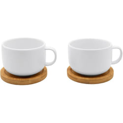 Teebecher Umea mit Untersetzer 250ml 2er Set weiß