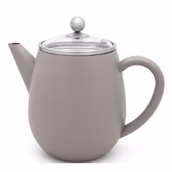 Bredemeijer Eva, Théière simple, 1100 ml, Gris, Acier inoxydable, Filtre à infuser, Duet