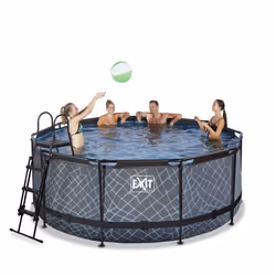 EXIT Piscine Stone ø360x122cm avec pompe de filtration - grise - Vue supplémentaire 4