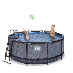 EXIT Piscine Stone ø360x122cm avec pompe de filtration - grise - Vue supplémentaire 5