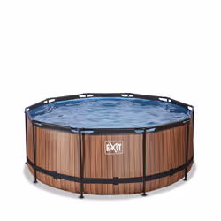 EXIT Piscine Wood ø360x122cm avec pompe de filtration - marron - Vue supplémentaire 2