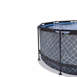 EXIT Piscine Stone ø360x122cm avec pompe de filtration à sable - grise