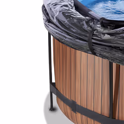 EXIT Piscine couverte Wood ø360x122cm avec pompe de filtration à sable - marron - Vue supplémentaire 5