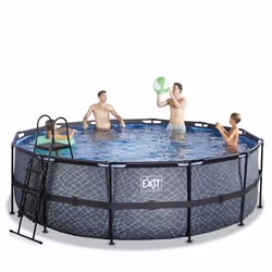 EXIT Piscine Stone ø450x122cm avec pompe de filtration - grise - Vue supplémentaire 4