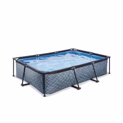 EXIT Piscine Stone 300x200x65cm avec pompe de filtration - grise, 3700 L, Piscine hors sol, Adultes et enfants, 4 personne(s) ...