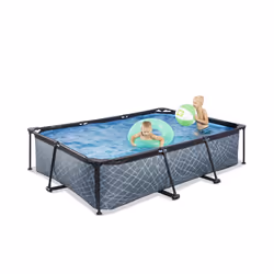 EXIT Piscine Stone 300x200x65cm avec pompe de filtration - grise - Vue supplémentaire 5