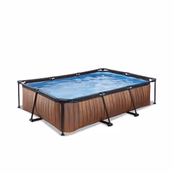 EXIT Piscine Wood 300x200x65cm avec pompe de filtration - marron, 3700 L, Piscine hors sol, Adultes et enfants, 4 personne(s) ...