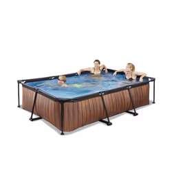 EXIT Piscine Wood 300x200x65cm avec pompe de filtration - marron - Vue supplémentaire 4