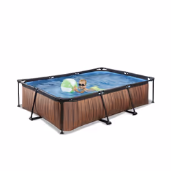 EXIT Piscine Wood 300x200x65cm avec pompe de filtration - marron - Vue supplémentaire 5