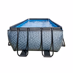 EXIT Piscine Stone 540x250x122cm avec pompe de filtration à sable - grise