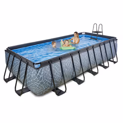 EXIT Piscine Stone 540x250x122cm avec pompe de filtration à sable - grise - Vue supplémentaire 5