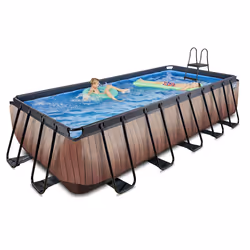 EXIT Piscine Wood 540x250x122cm avec pompe de filtration à sable - marron - Vue supplémentaire 5