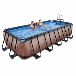 EXIT Piscine Wood 540x250x122cm avec pompe de filtration à sable - marron - Vue supplémentaire 6