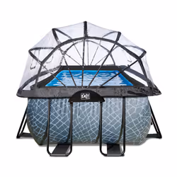 EXIT Piscine couverte Stone 540x250x122cm avec pompe de filtration à sable - grise - Vue supplémentaire 4