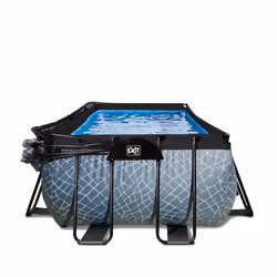 EXIT Piscine couverte Stone 540x250x122cm avec pompe de filtration à sable - grise - Vue supplémentaire 6