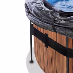 EXIT Piscine couverte Wood ø450x122cm avec pompe de filtration à sable et à chaleur - marron - Vue supplémentaire 5
