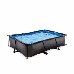 EXIT Piscine Black Wood 300x200x65cm avec pompe filtrante - noir, 3700 L, Piscine hors sol, Enfants et adultes, 4 personne(s) ...