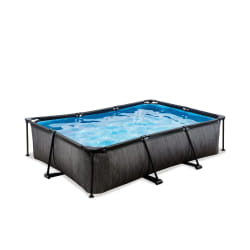 EXIT Piscine Black Wood 300x200x65cm avec pompe filtrante - noir