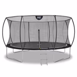 EXIT Trampoline Black Edition ø427cm - noir, Trampoline suspendu, Rond, 120 kg, 3 an(s), Filet de sécurité, Assemblage requis