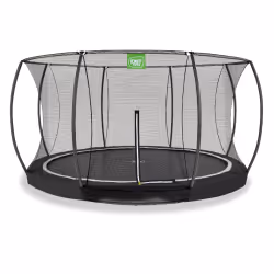 EXIT Trampoline enterré Black Edition ø427cm avec filet de sécurité - noir, Trampoline encastré, Rond, 120 kg, 3 an(s), Filet ...