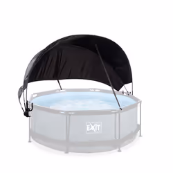 EXIT Voile d'ombrage piscine ø244cm, Auvent de piscine, Noir, Polyester, Polyuréthane, Piscine hors-sol, Rond, 6 an(s)