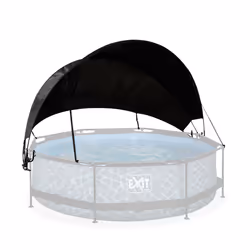 EXIT Voile d'ombrage piscine ø360cm, Auvent de piscine, Noir, Polyester, Polyuréthane, Piscine hors-sol, Rond, 6 an(s)